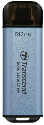 Transcend 512G Portable SSD ESD300C USB Type-C 10 Gbit/s PS4/PS5 Compatible, Blue – TS512GESD300