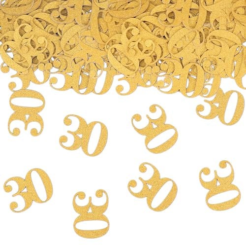 GoldRock Konfetti 30 Geburtstag Deko Groß 3,5x2,5cm,100 Stück Tischdeko 30. Geburtstags Deko Gold, Deko 30 Geburtstag Mann Frau, Streudeko Geburtstage 30er, Luftschlangen 30 Geburtstage Männer Frauen
