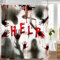Conjuju Halloween-Duschvorhang, 180 x 180 cm, gruselige blutige Hände, Horror, lustiger Badezimmer-Vorhang mit 12 Haken für Halloween, Festival, Party, Themen-Dekorationen, Heimdekoration