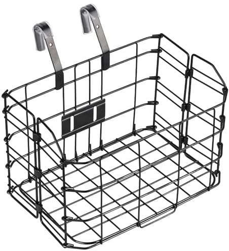 AVASTA Metall-Faltradkorb Abnehmbarer Metall-Netz-Schnellspanner Fahrradkorb, schwarz