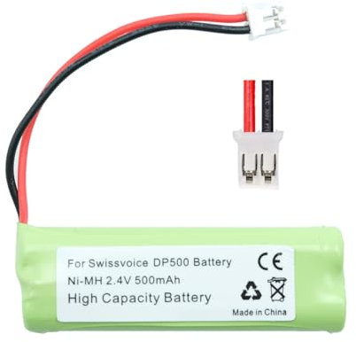 Akku 2,4V 500 mAh NIMh 2.0PH-2P passend für Swissvoice DP500 DP500 Eco Plus DP550 DP550 BT DP550 Eco Plus
