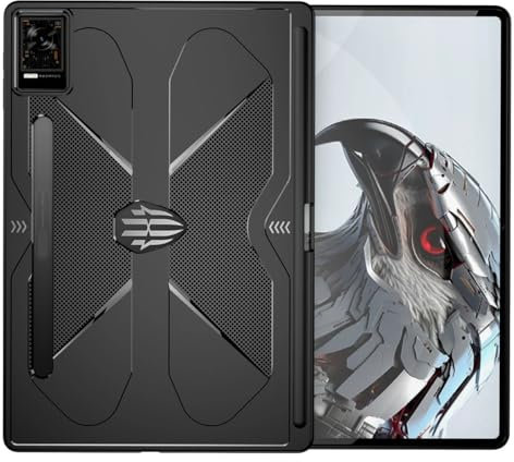 QISUO Weiche Silikon-Schutzhülle für ZTE Nubia RedMagic Gaming-Tablet 12,1 Zoll 2023, stoßfester Stoßfänger (Farbe: Schwarz)