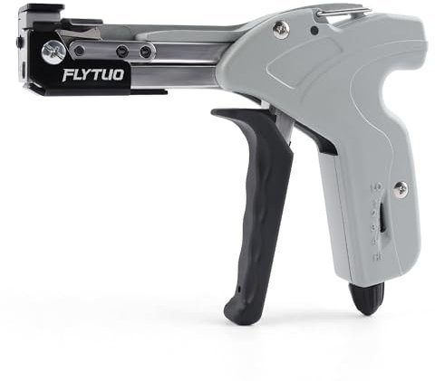 Flytuo Stainless Steel Cable Tie Gun - 4-Level Adjustable Fastening Tie Tool,Professional Frade Metal Zip Tie Tool for Secure and Easy Installation