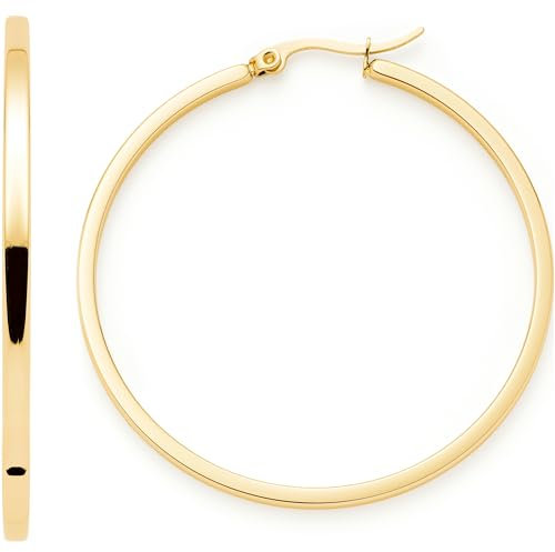 JEWELS BY LEONARDO Kreolen Marli 1 Paar • Ohr-Schmuck aus goldfarbenem Edelstahl • große, schlichte Hoop-Ringe • Schmuck Geschenk für Frauen • 023576