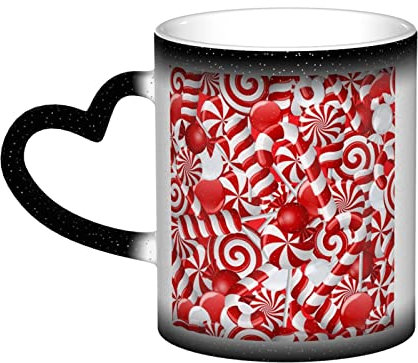 GGDCRFF Tasse mit Zuckerstangen-Motiv, bedruckt mit Sternenhimmel, farbwechselnd, Keramikbecher, langlebig und langlebig