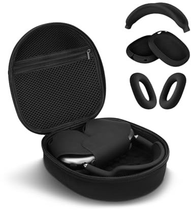 3 in 1 Silicone Cover and Case for Apple Airpods Max Headphones, AirPods Max Hard Case and Anti-Scratch Ear Pad Case Covers/Ear Cups Cover/Headband Accessories (4pcs)