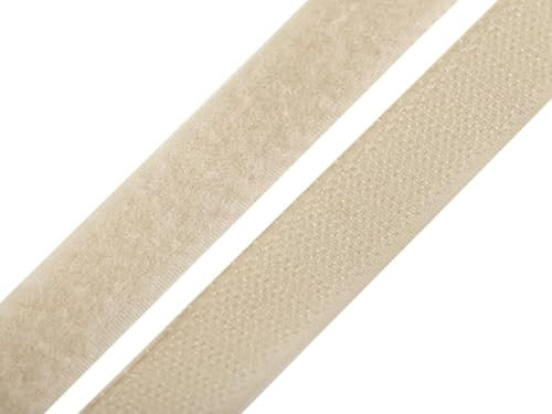 5 Meter Klettband zum Annähen Klettverschluss BAND (hellbeige, 40mm Breit - 5 Meter)