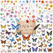 370+ PCS PVC Flower & Butterfly Stickers, Self-Adhesive Nature Floral Stickers for Scrapbook, Laptop, Journal, DIY Project, Spring Themed Party Decors
