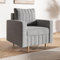 MOTIVENA Leo Sofa Sessel Wohnzimmer Modern, Ohrensessel, Loungesessel Wohnzimmer, Clubsessel, Couch Sessel, Polstersessel, Sofa Chair, Einzelsofa, Bonellfederkern (H4), Sessel Samt Grau