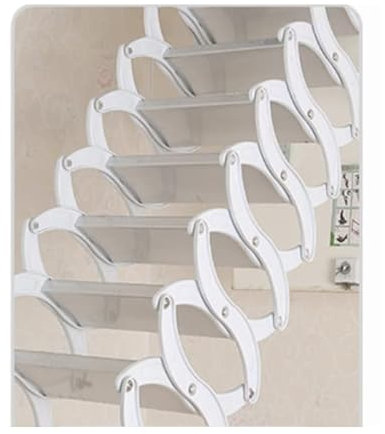 Attic Stairs Telescopic Fold Loft Stair Pull Down Ceiling Ladders with Hatch Top Mounted Home Indoor Lifting Folding Attic Ladder Retractable