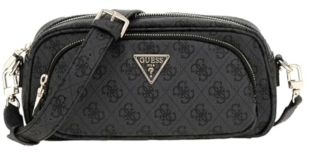 GUESS Umhängetasche Power Play Camera Crossbody Coal Logo dunkelgrau