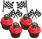 Gyufise 24Pcs Checkered Racing Flag Toothpicks Glitter Cupcake Picks Toothpick Flag Dinner Flags Race Car Cake Toppers Decorations Party Supplies