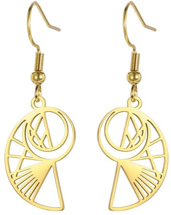 Goldener Schnitt Ohrringe für Mathe-Liebhaber Fibonacci Spirale Tropfen Ohrringe Fibonacci-Zahlen Schmuck Heilige Geometrie Mathematik Geschenke für Frauen Mathematiklehrer Architekt (gold 2)
