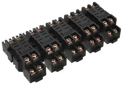 5Pcs 8 Pin 27mm DIN Rail Panel Mounted Electromagnetic Power Relay Socket Base IINKUEYK