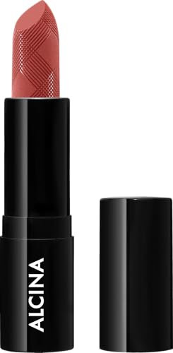 ALCINA Lipstick cosy red - roter Lippenstift mit edler Prägung - intensive, hochpigmentierte Farbe - kein Absetzen in Lippenfältchen - langanhaltend Glanz - Satin-Finish