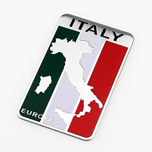 Adesivo 3D in alluminio Italia Italia Italia Mappa Italiana Auto Logo Auto Logo Porta Parafango Badge Cappuccio Testa Portellone Posteriore Emblema per Fiat Porsche Ferrari Abarth Accessori