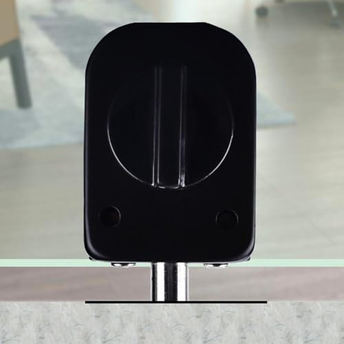 HEBEOT Serratura per porta in vetro, chiavistello per pavimento, serratura a terra per cancello, chiavistello di controllo scorrevole nero, serratura per porta in vetro, senza cornice, foro libero per