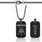 Lumari Gold Personalisierte Halskette Herren mit Gravur - Dog Tag Papa & Kindernamen, Anhänger Geschenk für Vatertag, Geburtstag - ID Kette, Schwarz