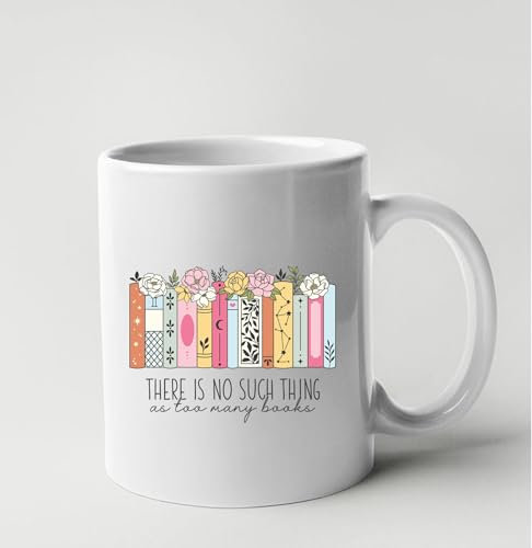 Book lover - there's no such thing as too many books mug - Christmas gift