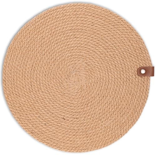 Decorasian Platzset rund Juteseil – Platzsets BZW. Untersetzer für Teller – Dekorative Tischsets & schützende Unterlage für Ihren Tisch - D = 30cm, 4 Stück