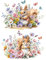 Joeyan Rub On Sticker, Groß Möbelaufkleber (2 Stück 42*30cm) Transferfolie Möbel Selbstklebend Easy Rub On Folie zum Basteln & Dekorieren für DIY Glas Holz Keramik Metall,Eichhörnchen in Blume Cluster