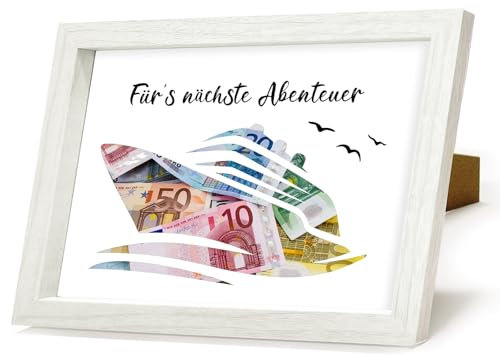 HSDSH Geldgeschenk Schiffsreise Kreuzfahrt, Verpackung für Geldgeschenk Reise, Urlaubskasse Geschenk, Geschenke für Reisende, Geschenk Reisekasse für Schiff Kreuzfahrtschiff Segeln Weltenbummler