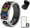 Smart Ring for Men Women, Sleep & Heart Rate Monitor Health Ring, Fitness Ring Heart Rate Blood Oxygen Sleep Monitor Step Counter Activity Tracker for Android iOS with Charging Case (#12-Y)