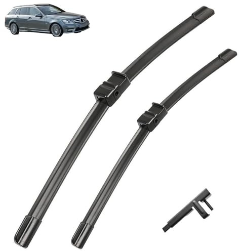 Frontwischer-Set für Mercedes Benz C-Klasse W204 2009–2012 2010 2011, beschichtetes Scheibenwischerblatt, 24+24Zoll(Right hand drive)