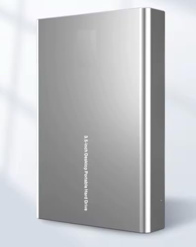 Générique Disco rigido esterno 12TB USB 3.0 Type-C 5Gbps Trasferimento 5400 RPM Cassa in lega di alluminio 17,5 x 11,7 cm, Argento