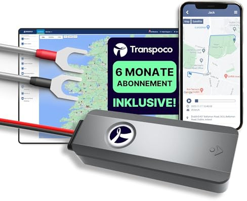 Transpoco 4G GPS Tracker (GS900) | With SIM & 6-Month Prepaid Plan | Real-Time Tracking Device for Cars & Fleets | 300 mAh Backup Battery | Geofencing & Security Alerts | Car GPS Tracker UK Support