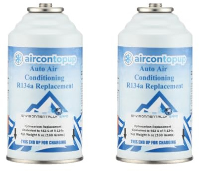AirconTopup DIY Regas Car Aircon R134a Compatible Refrigerant x2 equivalent to 906g of R134a