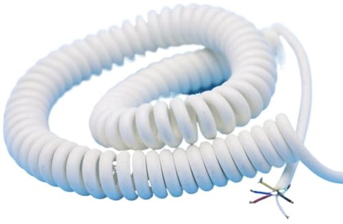 Cable eléctrico, Cable telescópico en espiral de 6 núcleos, calibre 24 AWG, 0,2 mm², blanco, elástico, de 3 a 15 metros, extensión en espiral(Stretch 13 meter)