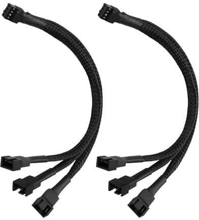 PWM Splitter Kabel Binghe 2 Stück 4 Poliges 1-zu-3 PWM Splitterkabel, Fan Splitter Kühlgebläse Adapterkabel, PC Lüfter Splitterkabel mit 30 CM für Gehäuselüfter, Computer ATX Gehäuse 4-Pin Lüfterkabel