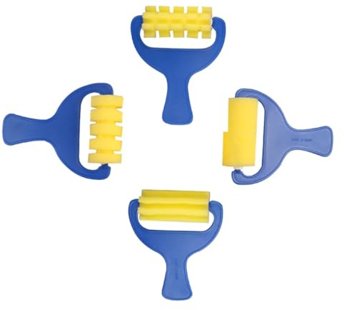 CLISPEED 2 Sets Painting Sponge Rollers Paint Brushes with Comfortable Grip for Art Crafts DIY Stenciling and Creative Painting Activities