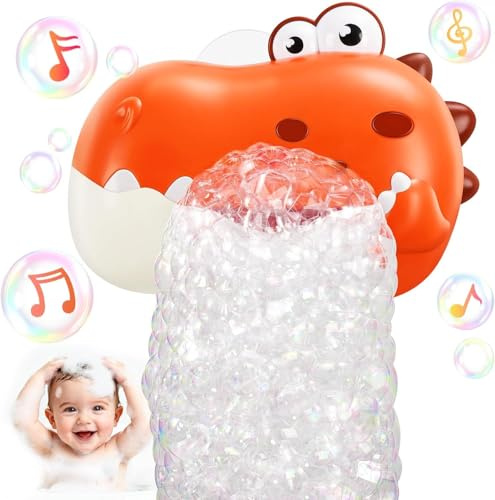 Baby Bath Toys, Dinosaur Bath Bubble Machine with Music, Bathtime Bathtub Toy for Toddlers Christmas Birthday Gifts, Bubble Maker Toys for Kids Ages 1-3 4-8 Baby Gifts