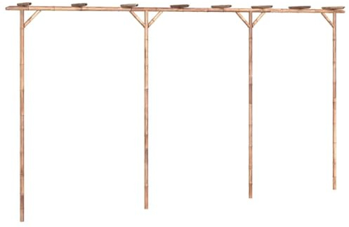 Pergola en bambou 385 x 40 x 205 cm | Résistant aux intempéries, imperméable, stable, style maison de campagne, pour plantes grimpantes