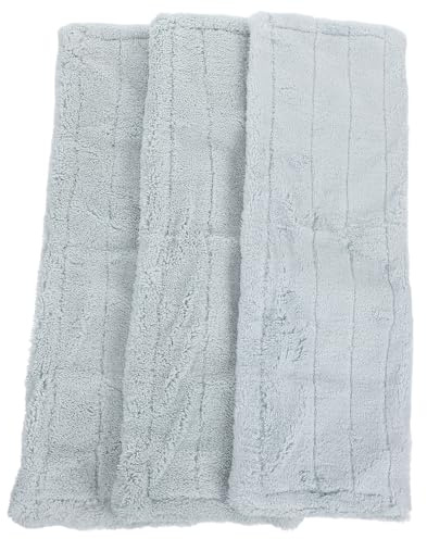 LIFKOME Lot de 3 Lingettes de Rechange pour Balai de Nettoyage en Corail, Vert Clair, Lavables à Sec et Humide, pour Balai Vaporisateur