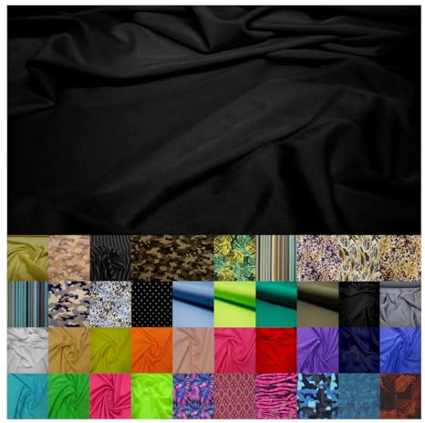 Fabrics-City schwarz hochelastisch Stoff badeanzugstoff badeanzug Badestoff 4 Way Stretch Fabric Bademode Bikinistoff Schwimmstoff Sport Jersey elastisch zum nähen für Damen Herren, 2472