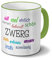 printplanet Tasse mit Namen Zwerg - Motiv Positive Eigenschaften - Namenstasse, Kaffeebecher, Mug, Becher, Kaffeetasse - Farbe Grün
