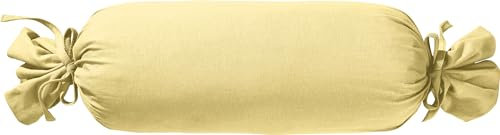 Erwin Müller Nackenrollenbezug Single-Jersey Murnau - hellgelb Größe 40x15 cm Ø - bügelfrei, strapazierstark, elastisch, mit Bindeband