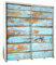 mb-moebel Kleiderschrank Schrank Garderobe Schiebtüren 205 cm Wardrobe Foto TÜRKIS Holz (Weiß)