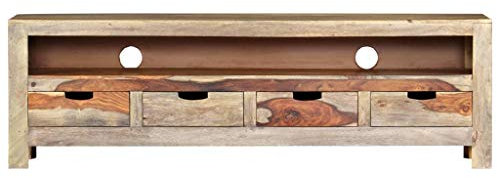 Tidyard TV-Schrank Sideboard HiFi-Schrank Mit 4 Schubladen und 1 großen Fach,TV Board TV-Rack Möbel Lowboard Fernsehschrank Fernsehtisch 130 x 30 x 40 cm (B x T x H),Sheesham-Massivholz