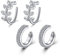 Mayhoop Faux Piercing Oreille Cartilage Faux Piercing Nez Non Piercing Helix Boucle d'oreille Non-Percé Ear Cuff Acier Chirurgical Mancheete d'oreille Faux Piercing 4Pièces Argent