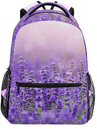 BKEOY Rucksäcke Violet Lavendel Schule Buch Tasche Reise Wandern Camping Daypack