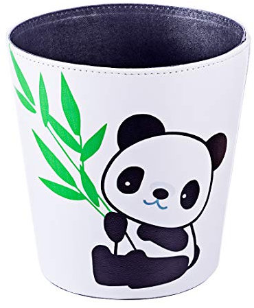 Bataop Corbeille à papier étanche en cuir PU avec motif panda 10 l
