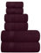 GLAMBURG Ultra Soft 6er-Pack Baumwoll-Handtuch-Set, enthält 2 übergroße Badetücher 70 x 140 cm, 2 Handtücher 40 x 60 cm und 2 Waschbetten 30 x 30 cm, Burgunderrot