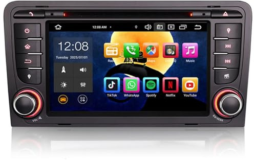 4GB 64GB Android 16 Autoradio per Audi A3 8P S3 RS3 8P 8V Sportback Carplay | Android Auto GPS Navigatore 2 din IPS Bluetooth 5.0 WiFi 4G LTE DSP DAB+ OBD Touchscreen CD DVD