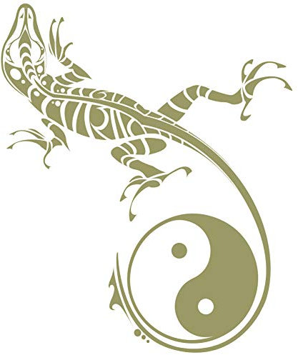 wall-refine WM-02200 | Yin Yang ECHSE TRIBAL, No. 2 | 58 x 70 cm, Gold, seidenmatt, Wandtattoo Wandaufkleber in Premium Qualität, Wanddeko Deko Zeichen Mandala Frieden