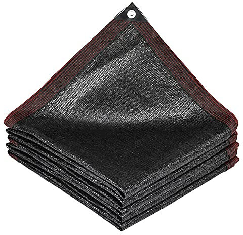 DKLE 3x7m 85% Toldo Vela de Sombra Red de Sombreado Negra Protección Solar Hoja de Lona Engrosamiento Cifrado Sombra para El Hogar Planta de Patio Aislamiento Térmico del Coche Malla Sombreador