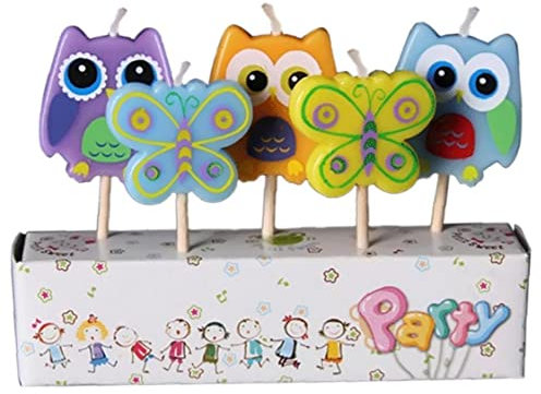 Bemvp 5 Stücke Schmetterling Eule Geburtstag Kerzen Partybedarf Kinder Geburtstagskerzen Abend Party Dekoration Set Party Kuchen Kerze Liefert
